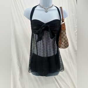 Babydoll Victorias Secret Sheer Halter Mesh Top/Lingerie